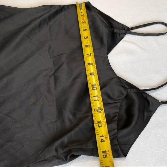 HONEY BUM camisole SOLID BLACK silky sexy LAYERING piece MEDIUM - Picture 8 of 11